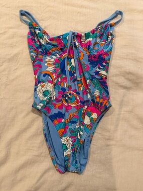 kate spade Blue Floral-Print One-Piece Swimsuit